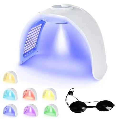 Produktbild: Yofuly 7 Farbe LED Maske mit Sprühfunktion, Tragbare Gesichtsmaske Lichtmaske Schönheit für Gesicht, Körper, Gesichtspflege