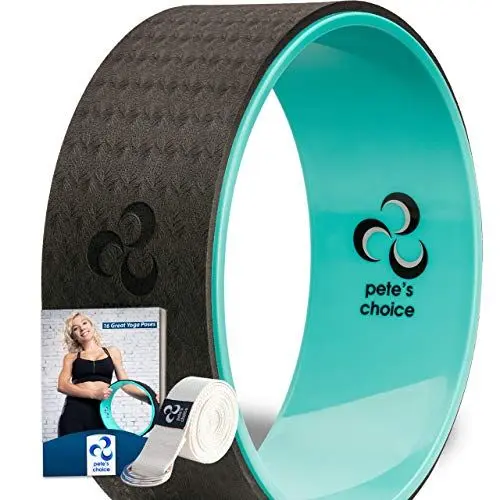 Produktbild: Yoga Rad mit eBook inklusive & Yogagurt - Bequem & langlebiges Yoga-Zubehör I Yoga Wheel für mehr Flexibilität I Idealer Rückendehner