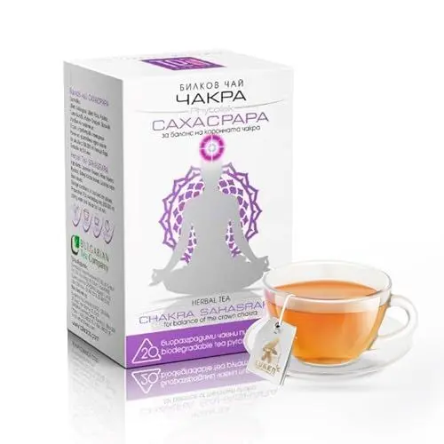 Produktbild: Yoga Tee für Chakra Erleuchtung, Sahasrara Crown Series, 20 Kräuteraufgussbeutel mit Lavendel Rooibos Rose Ginkgo Biloba - Spirituelle Geschenke und Weisheit, Chakra Yoga Tee Beutel Tee Geschenk - 30g
