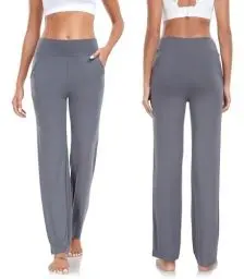 Produktbild: Yogahose Jogginghose Damen Verdickte Version Mit Taschen Freizeithose Straight Leg Modal Sporthose Damen Mode Lounge Running Lang Frauen Hose Yoga Trousers Workout Leisure Jogging Bottoms Dunkelgrau M