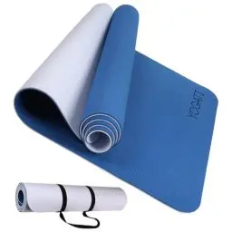 Produktbild: YOGATI Sportmatte Fitnessmatte Rutschfest mit Tragegurt. Gymnastikmatte für Yoga, Pilates und Fitness. Yoga Matte für Männer und Frauen. Yogamatte Rutschfest. Trainingsmatte, Yoga Mat. (hellgrau)
