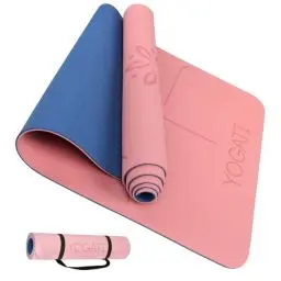 Produktbild: YOGATI Yogamatte rutschfest Schadstofffrei, mit Tragegurt. Yoga Matte mit Ausrichtungslinien für die Körperhaltung. Ideal Yogamatten als Gymnastikmatte, Sportmatte, Fitnessmatte, Jogamatte - Yoga mat