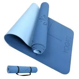 Produktbild: YOGATI - Yogamatte, rutschfest und dick, Yogamatte mit Punkten zur Ausrichtung des Körpers. Sportmatte für Erwachsene und Kinder, ideal für Pilates und Fitness. Yoga matt