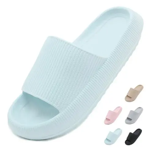 Produktbild: Yohoda Badeschuhe Damen Cozislides Original Slippers Herren Super Weich Wolken Hausschuhe Rutschfeste Badelatschen Sommer Cloud Slides Dicke Sohle Badeschlappen Blau 40/41