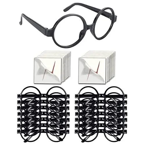 Produktbild: YoHold 16pcs magische Brille mit rundem Rahmen ohne Linsen für Halloween Maskerade Cosplay Geburtstagsfeiern Magier Mottopartys