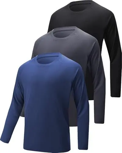 Produktbild: YOIOWVY Herren Langarmshirt T-Shirts 3/5/7Per Pack UPF50+UV Schutz Sonnenschutz Atmungsaktiv Sportshirts Langarm Schutz Schnelltrocknend Langarm Running Tshirts für Männer Tops