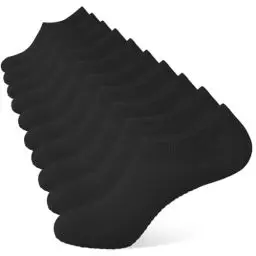 Produktbild: YOJOOM Sneaker Socken Damen 35-38 39-42, Füßlinge Sneakersocken mit Rutschfest Silikon,Laufsocken Gepolsterte Kurze Socken Unsichtbar (DE/NL/SE/PL, Numerisch, 39, 42, Regular, Regular, schwarz)