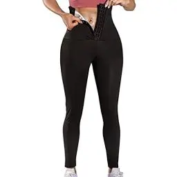 Produktbild: Yokbeer Damen Bauchweg Leggings | Figurformende Body Shaper Kompressionsleggins | Bauch Weg Shaping Leggins Hose Schwarz (Size : 3XL)