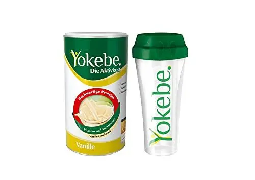 Produktbild: Yokebe Vanille Starterpaket inklusive Shaker - Die Aktivkost - Diätshake zur Gewichtsabnahme - glutenfrei, laktosefrei und vegetarisch - Diät-Drink mit Proteinen (500 g = 12 Portionen)