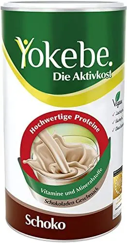 Produktbild: Yokebe - Die Aktivkost - Schoko – Mahlzeitersatz zur Gewichtsabnahme - glutenfrei, laktosefrei und vegan - Diät-Drink mit Proteinen - 500 g = 12 Portionen