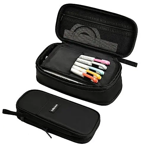 Produktbild: YOKUMA federmäppchen mäppchen federtasche federmappe etui Schule schlamppermäppchen groß Pencil case Aesthetic etui federmappe für Jungen mädchen Teenager Jungen,schwarz