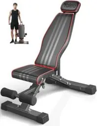 Produktbild: YOLEO 300kg klappbare Hantelbank Multifunktion mit Erweiterte Rücken und Kopf und Wirbelsäulenstütze, Training Fitness Bank Bauchtrainer Schrägbank mit 10-Fach Verstellbarer Rückenlehne (Schwarz)