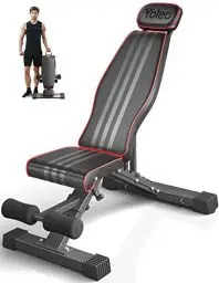 Produktbild: YOLEO 300kg klappbare Hantelbank Multifunktion mit Erweiterte Rücken und Kopf und Wirbelsäulenstütze, Training Fitness Bank Bauchtrainer Schrägbank mit 10-Fach Verstellbarer Rückenlehne (Schwarz)