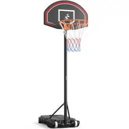 Produktbild: YOLEO Basketballkorb Outdoor für Kinder, 110–210cm Höhenverstellbar, Transportable Basketballständer mit Rollen, Tragbar Kinder Basketballkorb