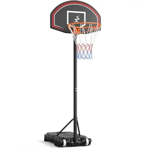 Produktbild: YOLEO Basketballkorb Outdoor für Kinder, 110–210cm Höhenverstellbar, Transportable Basketballständer mit Rollen, Tragbar Kinder Basketballkorb