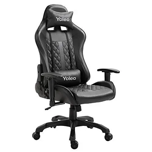 Produktbild: YOLEO Gaming Stuhl, ergonomischer Bürostuhl höhenverstellbar Gaming Chair Gamer Stuhl mit Lendenkissen,Kopfkissen und verstellbare Armlehnen, 150 kg Belastbarkeit