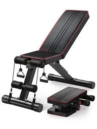 Produktbild: YOLEO klappbare Hantelbank Multifunktion Training Fitness Bank Bauchtrainer Schrägbank mit 6-Fach Verstellbarer Rückenlehne/3-Fach verstellbarer Sitzkissen,Belastung 300kg (Schwarz)