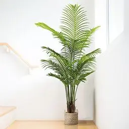 Produktbild: YOLEO Kunstpflanze Groß Kunstpalme 140cm Künstliche Pflanzen Groß wie echt Areca Palme Fake Pflanzen Plastik Pflanze Deko Fake Plant für Wohnzimmer Balkon Schlafzimmer Büro