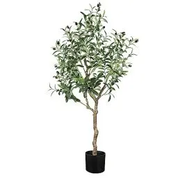Produktbild: YOLEO Olivenbaum Künstlich 120cm kunstpflanze Künstliche Pflanzen groß Künstlicher Olivenbaum Kunstbaum wie echt für Wohnzimmer Schlafzimmer Büro Deko (Typ 2)