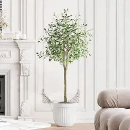Produktbild: YOLEO Olivenbaum Künstlich 150cm kunstpflanze Künstliche Pflanzen groß Künstlicher Olivenbaum Kunstbaum wie echt für Wohnzimmer Schlafzimmer Büro Deko (Typ 2)
