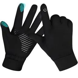 Produktbild: Yomersiah Handschuhe Winter Thermo Touchscreen Damen Herren Kinder, Winddicht Warm Fahrradhandschuhe Frau Mann, Winterhandschuhe für Fahrrad Joggen MTB Golf Walking Fussball Laufen (Schwarz, S)