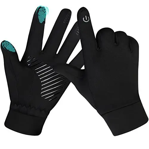 Produktbild: Yomersiah Handschuhe Winter Thermo Touchscreen Damen Herren Kinder, Winddicht Warm Fahrradhandschuhe Frau Mann, Winterhandschuhe für Fahrrad Joggen MTB Golf Walking Fussball Laufen (Schwarz, S)