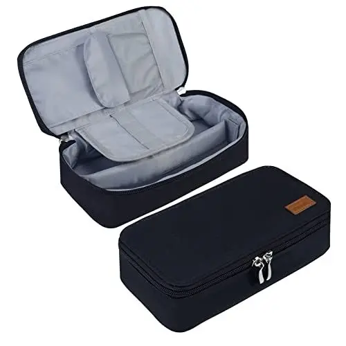 Produktbild: Yommie Federmäppchen Junge Mäppchen Mit Reißverschluss Federtasche Single Etui Groß Federmappe Schlamppermäppchen Mädchen Organizer Federpenal Für Teenager Erwachsene Schwarz