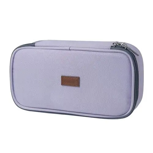 Produktbild: Yommie Mäppchen Mädchen Federmäppchen Schlampermäppchen Federtasche Mit Reißverschluss Single Etui Federmappe Erwachsene Organizer Für Teenager Jungen Flieder