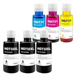 Produktbild: Yongairuink 31 32 XL Nachfülltinte für HPQ Smart Tank Plus 555 Drucker für HPQ Smart Tank 7005 7006 7305 7306 7605 5105 5106 5107 570 455 515 519 530 558 559 655 670 750 790 (3BK 1C 1M 1Y)
