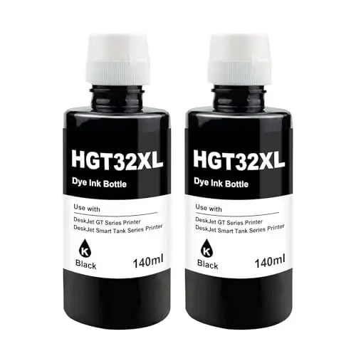 Produktbild: Yongairuink 32XL Tinte Kompatibel mit Drucker Smart Tank 7305 7005 für HPQ Smart Tank Plus 555 570 455 502 510 513 514 517 519 532 533 534 536 539 617 670 675 720 725 750 755 790 795 (2 Schwarz)