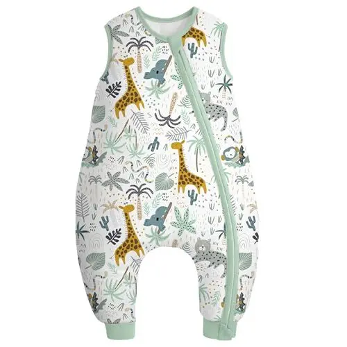 Produktbild: Yoofoss Baby Schlafsack Winter mit Füßen Baumwolle 2.5 TOG Warm Winterschlafsack mit Beinen Babyschlafsack Kinder Schlafstrampler 80 cm für Neugeborene Jungen Mädchen 18-36 Monate