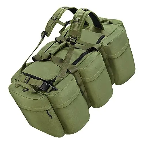 Produktbild: YOOJEY 100L Seesack Bundeswehr Groß mit Rucksackfunktion für Herren – Militärische Seesack Reisetasche im Army-Stil für Reisen, Camping, Umziehen, Sportausrüstung und Kofferraum (Grün)