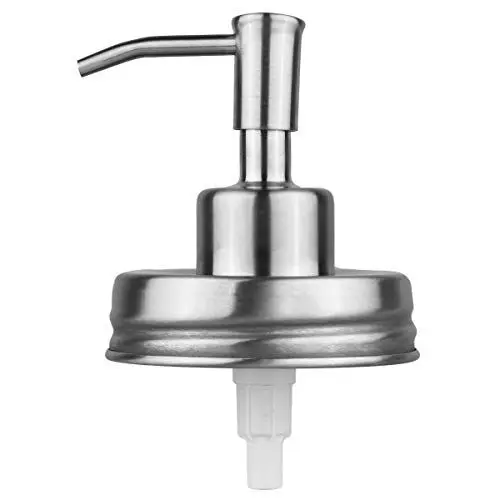 Produktbild: YOOJIA Pumpkopf Edelstahl Einmachglas Deckel Seifenspender Pumpe Seifenpumpe Ersatzpumpkopf Flüssigseifen Spender Deckel Silber One_Size