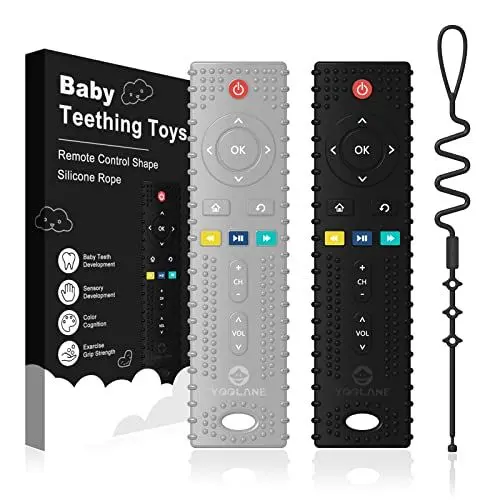 Produktbild: Yoolane® Beißring Baby (Original) Beißspielzeug aus Silikon - Fernbedienung Beissring Kühlend, Zahnungshilfe BPA-frei | Spielzeug & Zubehör & Geschenke für 3+ Monate Kleinkind | 2 Stück
