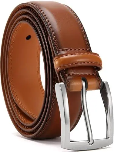 Produktbild: YOORAN Gürtel Herren, Braun Ledergürtel Herren 33mm Breit Leder Herrengürtel Gürtel für Jeans Herren Anzugschuhe Anzug