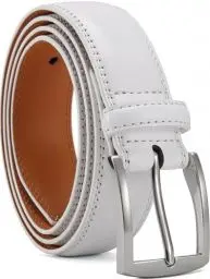 Produktbild: YOORAN Gürtel Herren, Weiß Ledergürtel Herren 33mm Breit Leder Herrengürtel Gürtel für Jeans Herren Anzugschuhe Anzug