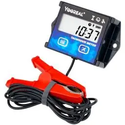 Produktbild: YOOREAL Digitaler Drehzahlmesser, Betriebsstundenzähler, Wartungserinnerung mit Clips, Hintergrundbeleuchtung, eingebauter Batterie, wasserdicht für Rasenmäher, Motorrad usw.