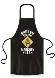 Produktbild: YORA Grillschürze für Männer Vatertagsgeschenk - Kochschürze lustig (inkl. Urkunde) - lustige Geschenke zum Vatertag - Geschenkideen Opa & Papa - Leute (Bierchen killen)