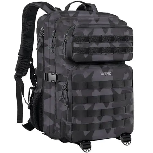 Produktbild: YOREPEK 40L Militär Rucksack Herren, Taktischer Rucksack,Große Kapazität Outdoor Armee Rucksack，Wasserdicht Army Assault Survival Tactical Rucksack für Camping Trekking Wandern Jagd, Darkcamo