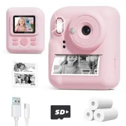 Produktbild: YORKOO Sofortbildkamera für Kinder, 48MP/1080P Digitalkamera mit 1300mAh Batterie, Sofortdruck Kamera Papier & Karte, Geburtstag Weihnachten Geschenk für Mädchen und Jungen 3 4 5 6 7 8 10 12 Jahre