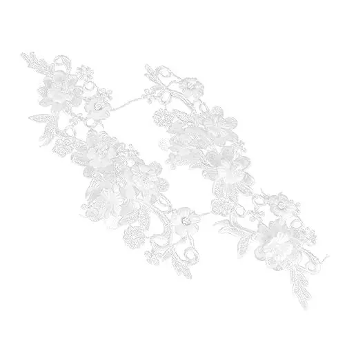 Produktbild: YOSADIER 1paar Spitzenband Blumenranken Für Hochzeit Bastelprojekte Weiß Wiederverwendbar Hochwertiges Dekorationsmaterial Für Feiern Und Gartenarbeit