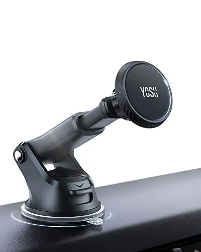 Produktbild: YOSH Handyhalter fürs Auto Magnet Handyhalterung Auto Saugnapf Kfz Handyhalterung Armaturenbrett 360 Grad Universal für Samsung S10 S9 S8 iPhone x 8 7 Pixel LG One Plus usw