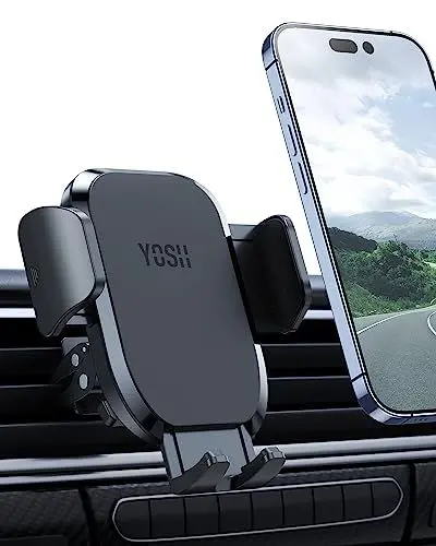 Produktbild: YOSH Handyhalterung Auto, Verstellbarer Handyhalterung Auto Lüftung für Telefonschutz, Universale KFZ Smartphone Halter Kompatibel für iPhone 14/13/12 Pro Max Mini Samsung S23 Ultra Huawei