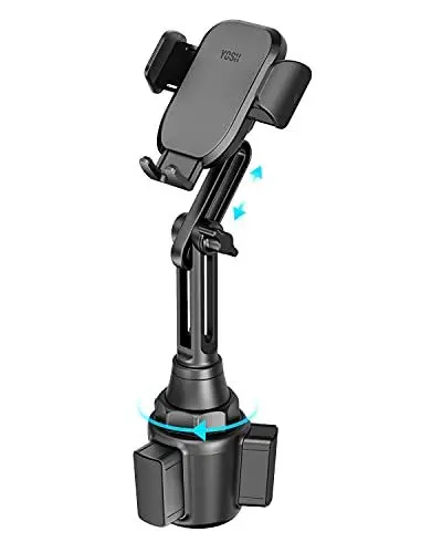 Produktbild: YOSH Handyhalterung Auto für Getränkehalter, Drehbar Handyhalter Auto mit Upgrade Klemme, Universal KFZ Smartphone Halterung Kompatibel mit iPhone, Samsung Galaxy, Huawei