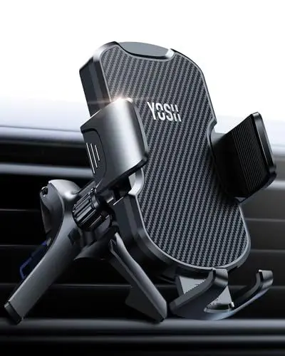 Produktbild: YOSH Rundes Lüftungsloch Auto-Telefonhalterung für Mercedes Benz V-Klasse A-Klasse Ford Fiesta Audi BMW Mini Cooper, Stabile Dreieckshalterung Halterung rund Lüftung für iPhone Samsung Pixel