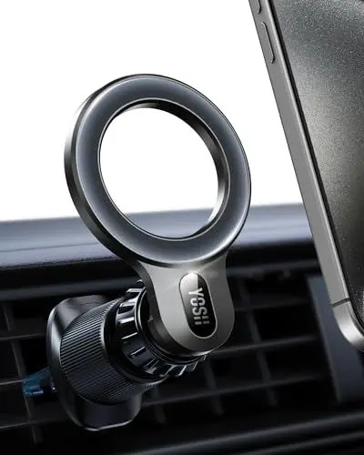 Produktbild: YOSH Mag-Safe Autohalterung, Lüftung Handyhalterung Auto mit 20x N55 Magnet, Universal Magnetische KFZ Handyhalter Auto für iPhone 16 15 14 13 12 Pro Max Magsafe-Hüllen & Smartphone