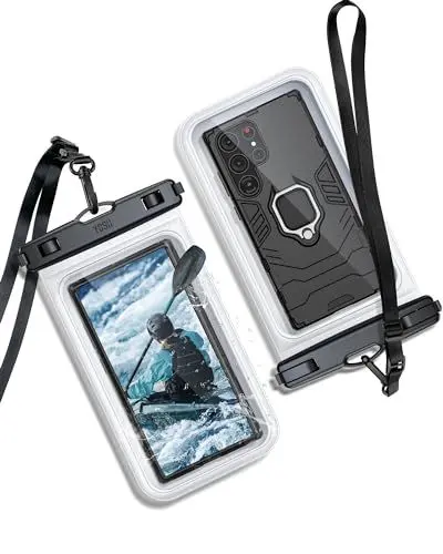 Produktbild: YOSH wasserdichte Handyhülle für Große Handys bis zu 8,5 Zoll, 2 Stück Wasserfeste Handyhülle für Bootfahren SUP, Unterwasser Handytasche für iPhone 16 15 14 Pro Max Samsung S25 S24 S23 Ultra