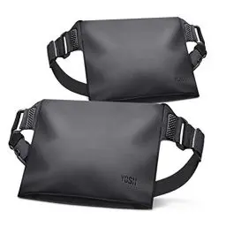 Produktbild: YOSH wasserdichte Tashce mit Verstellbarem Gürtel, 2 Stück Wasserfeste Beutel, Wasserdicht Bauchtasche Drybag für Outdoor Aktivitäten, Wassersport, Schwimmen, Bootfahren - Schwarz