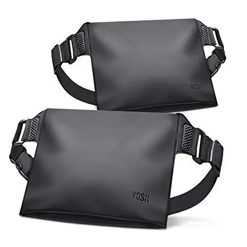 Produktbild: YOSH wasserdichte Tashce mit Verstellbarem Gürtel, 2 Stück Wasserfeste Beutel, Wasserdicht Bauchtasche Drybag für Outdoor Aktivitäten, Wassersport, Schwimmen, Bootfahren - Schwarz