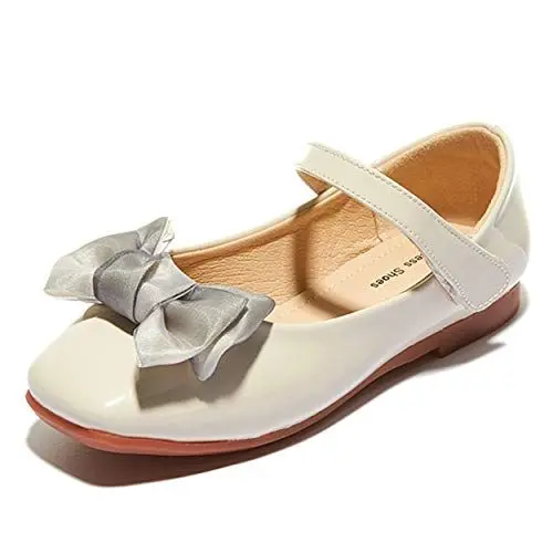 Produktbild: YOSICIL Mädchen Prinzessin Schuhe Festliche Lackschuhe für Hochzeit Leder Kommunionschuhe Kinder Flache Ballerinas mit Riemchen Festschuhe Fasching Karneval Halloween Tanzball Party 26-37